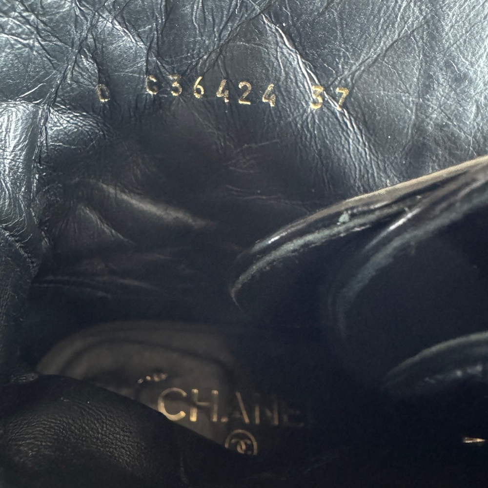 CHANEL Black Quilted Combat Boots Size 37 - Picture 6 of 6